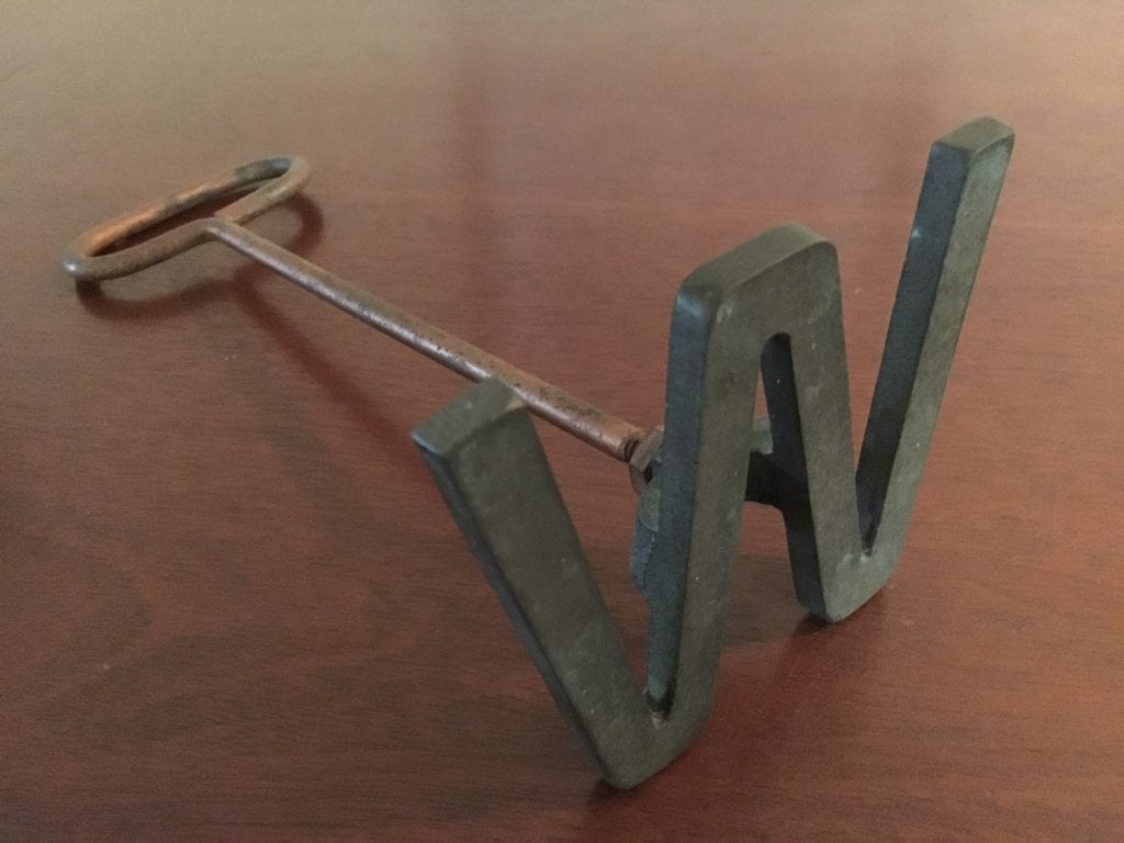 W branding iron
